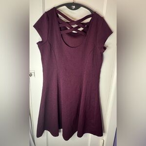 Maroon A-Line‎ Dress NWT New size large Purple Plum Maurice’s L